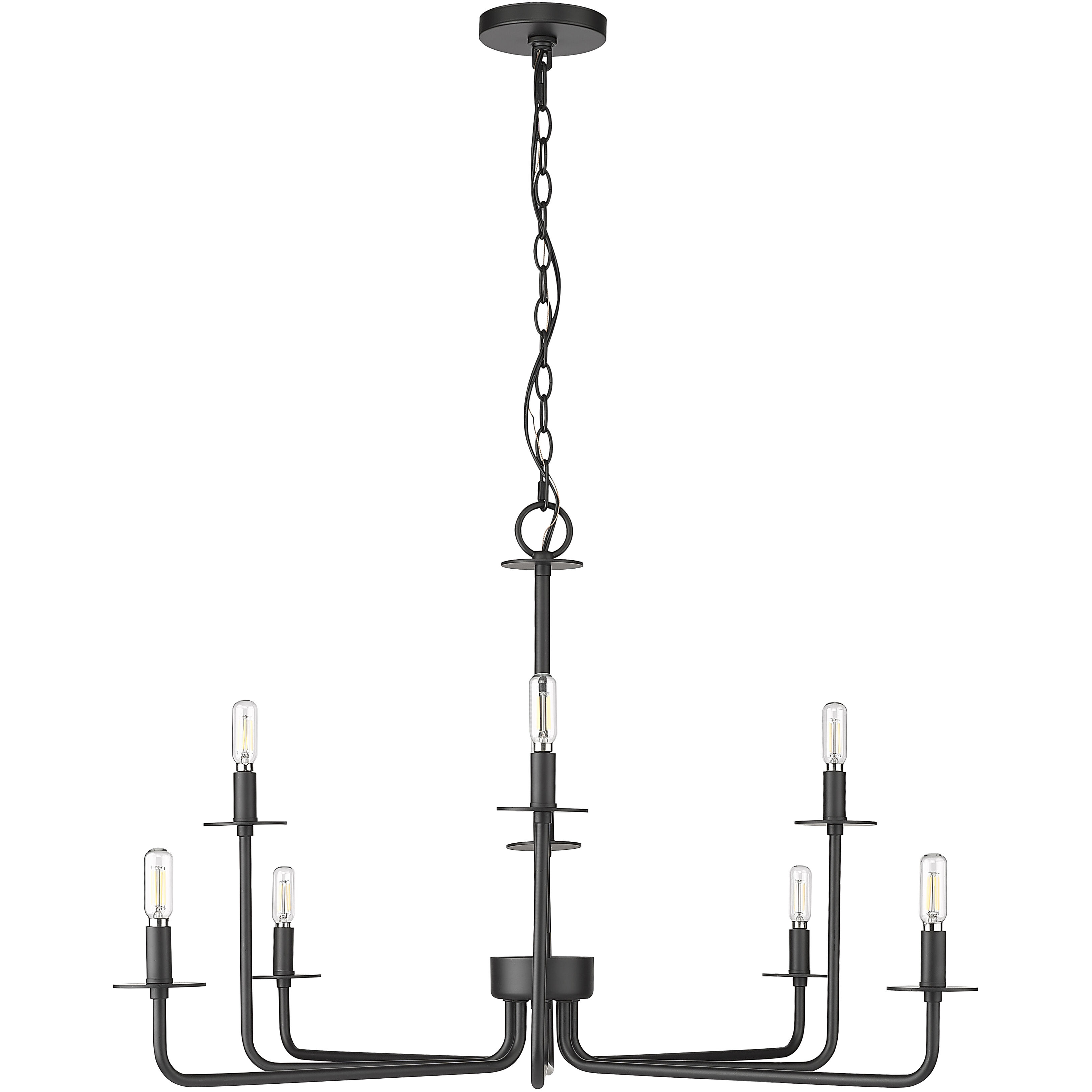 Marceline 8 Light 37.85 inch Matte Black Chandelier Ceiling Light
